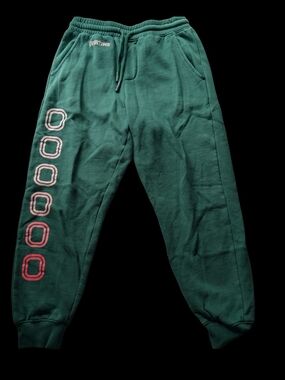 Overtime Forest Green Jogger Sweatpants with Side Ring Print